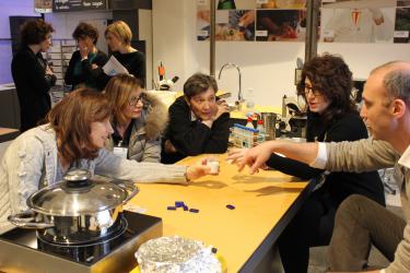 Teachers&Mentors working together on biotech experiments