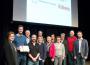 Birthe Mørreaunet Selvaag from the DNB Savings Bank Foundation gives Norway Makers the donation, in the presence of Norwegian science centre directors